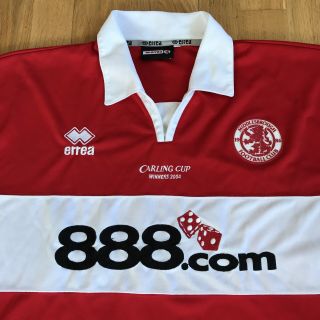 Middlesbrough FC Home Shirt 2004 - 05 Erra Carling Cup Vintage Retro L XL 3