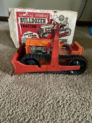 Marx Bulldozer Sparkling Climbing Tractor And Box