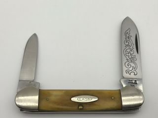 1977 (3 Dot) Case Xx Blue Scroll Sambar Stag Canoe Knife 52131 Ssp