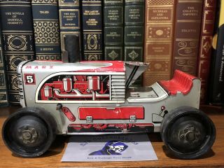 Vintage 1950s US Marx Tin Litho Wind Up Tractor 5 8” Long 2
