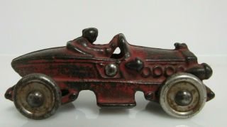 Antique Ac Williams Red Cast Iron 3.  5 " Boat Tail Racer Open - Wheel Sb196