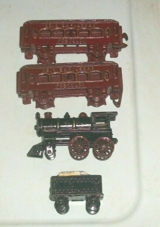 Vintage Cast Iron Train Set 4 Piece