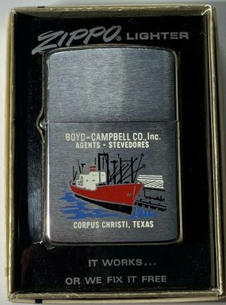 Vintage1967 Zippo With 4 - Color Freighter Ship Graphic - Texas - 4 Color Graphic