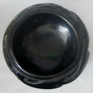 vintage Millie Chavarria Santa Clara Pueblo Mexico blackware pottery bowl 3