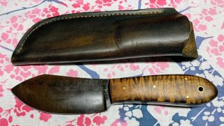 Pre - Owned Custom Forged Nessmuk Hunting/camp Knife - Tiger Maple Handle