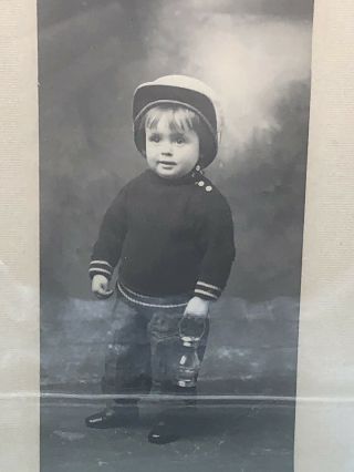 C1900 Photo of Young Boy W Small Railroad Lantern Kough Studio Uniontown Pa (FP) 3