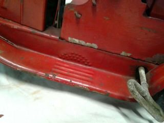 Marx Girard Antique Fire Truck Engine Steel Wind Up Drive/siren Battery 3