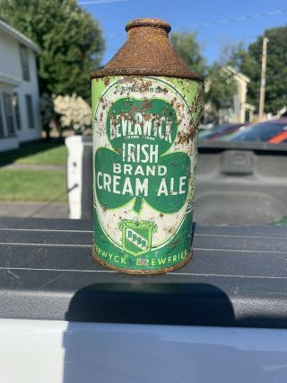 Beverwyck Irish Brand Cream Ale (high Pro) Cone Top Beer Can Albany,  Ny 7 - 12 - 1 - T.