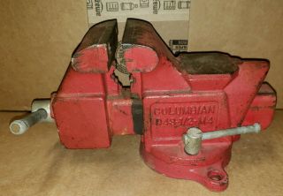 Vintage Columbian D43 1/2 M4 Swivel Base Bench Vise W Pipe Jaws Made In Usa