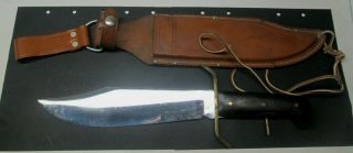 Vintage Western Bowie Knife With Sheath No Res