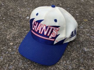 Vintage York Giants Sharktooth Snapback Hat Logo Athletic Nfl 90s