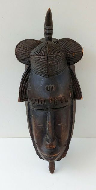 Vintage African Senufo Carved Wood Mask Ivory Coast