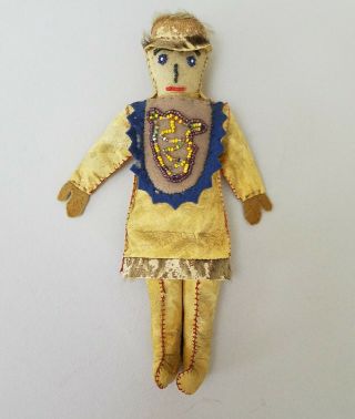 Antique Vintage Native American Indian Handmade Doll 9&3/4 "