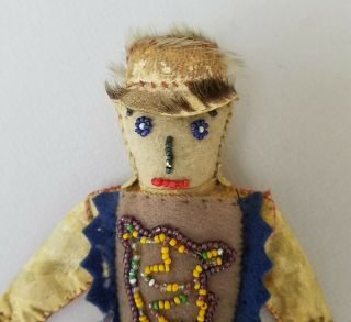 Antique Vintage Native American Indian Handmade Doll 9&3/4 