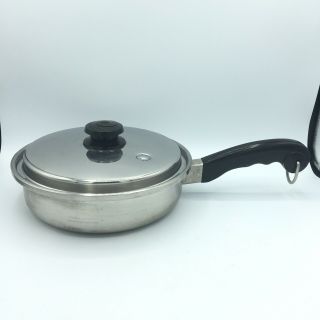Vintage 1970s Saladmaster T304s Stainless Steel 9 " Fry Pan Skillet With Lid