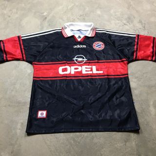 Adidas Fc Bayern Vtg Football Soccer Club Jersey Size Xl Men Red Opel Striped