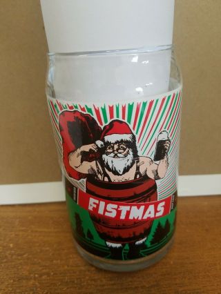 Revolution Brewing Fistmas Chicago Beer Can Shaped Glass Holiday Ale Santa