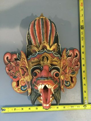 Vintage Balinese Garuda Eagle Mask Hand Carved Wood Bali Wall Art Indonesian