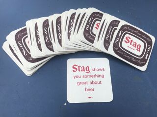 Vintage Stag Beer Coasters Set Of 25