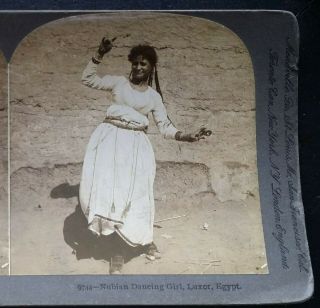 1899 Nubian Dancing Girl,  Ghawasi,  Luxor,  Egypt Stereoview Card
