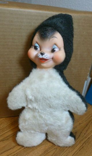 Very Early / Vintage Rubber Face Skunk Plush Doll Rushton ?