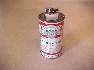Vintage Budweiser Beer Can Shape Cigarette Lighter With Music Box