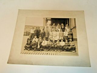 Antique Photograph School House Class Photo Matted 6 " X 8 "