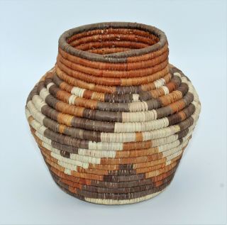 Vintage Southwestern Native American Apache Handwoven Basket - 7 
