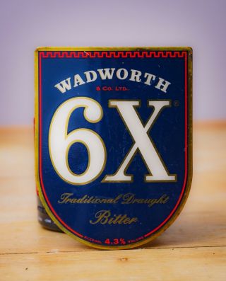Wadworth Brewery 6x Bitter Enamel Brass Pump Clip & Clamp