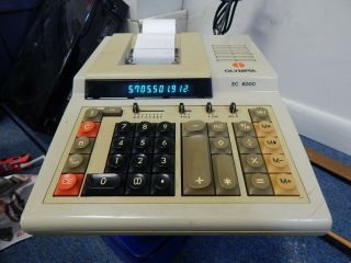 Vintage Olympia Ec8000 Office Calculator Printer Adding Machine