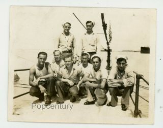 1932 China Photograph Chefoo Uss Houston Us Navy Sailors Cross Brothers Photo