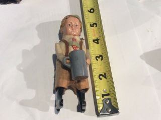 Vintage Schuco Germany Bavarian Boy With Plastic Mug Stein Wind Up Toy