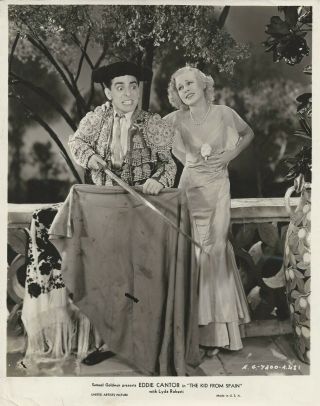 8x10 1932 Movie Still Photo,  Eddie Cantor & Lyda Roberti In The Kid From Spain