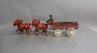Antique Cast Iron Horse Drawn Carriage With Casket