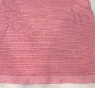 Vintage Acrylic Blanket Waffle Weave Satin Trim Pink 74 x 85 Soft 3