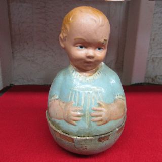 Antique Rolly Polly Baby Doll Paper Mache ?