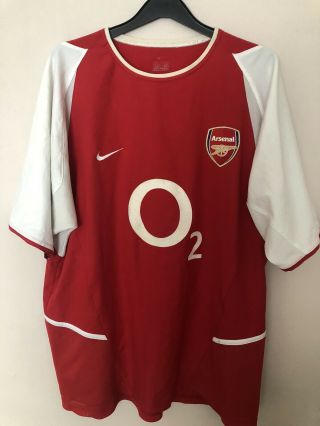 Vintage Arsenal Fc Home Football Shirt 2002 - 2004 Nike Size Large Adults