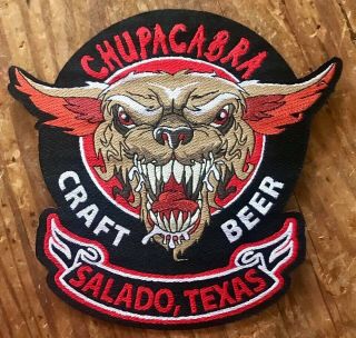 Chupacabra Craft Beer 4” X 4” Iron On Patch Tx Brewery Biker Texas Large