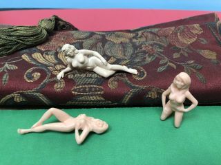 1950’s Marx Reclining Nude Woman Figure & 2 - 54mm Nude Women Figures