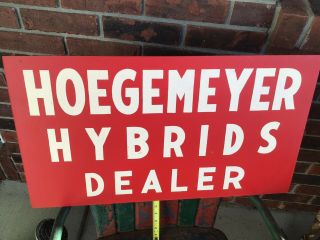 Vintage Hoegemeyer Hybrids Dealer Seed Corn Hybrid Sign Nebraska Advertising