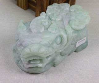 Certified Natural Green（grade A）jade Jadeite Pixiu Statue 10712h5 招财貔貅 摆件