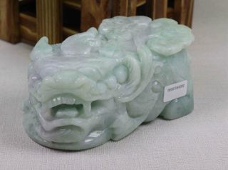 Certified Natural Green（Grade A）jade jadeite Pixiu statue 10712H5 招财貔貅 摆件 2