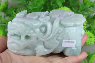 Certified Natural Green（Grade A）jade jadeite Pixiu statue 10712H5 招财貔貅 摆件 3