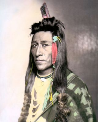 Measaw Shoshone Native American Indian 1899 8x10 " Hand Color Tinted Photograph
