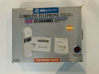 Vintage Bellsouth Cordless Telephone 25 - Channel Model 39000 With Extra Charger