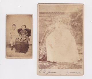Allentown Pa Cdv & Cabinet Card Photo Post Mortem " Tied In Place "