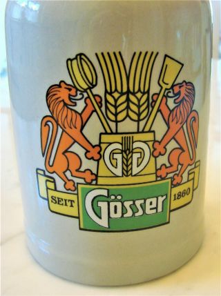 Vintage German Beer Gosser Bier Stein 0.  5 Liters