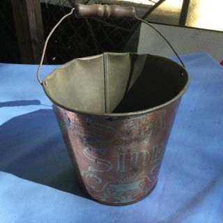 Antique 1920’s/30’s Seaside Very Early Tin Litho Bail Handle Sand Pail Bucket