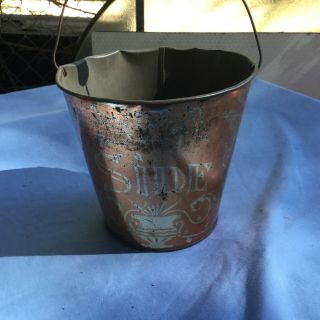 Antique 1920’s/30’s SEASIDE VERY EARLY TIN LITHO BAIL HANDLE SAND PAIL BUCKET 3