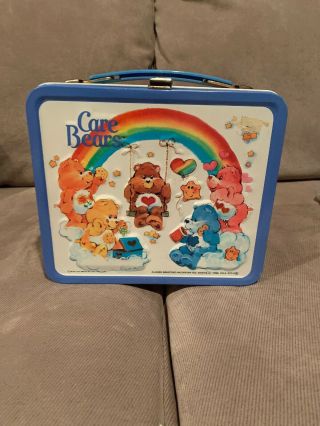 Vintage Metal Care Bears Lunch Box W/thermos Vgc